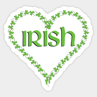 Irish Shamrock Heart Sticker